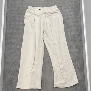 Cream Wide-Leg Pants